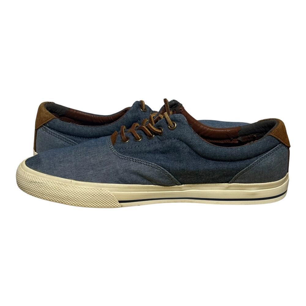 Polo Ralph Lauren Vaughn Chambray Blue Canvas Sneakers Men's Size 11D Low Top - Picture 7 of 9